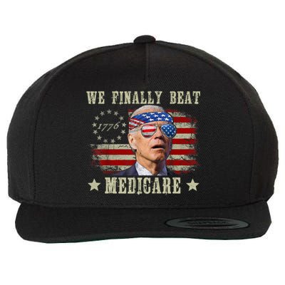 Funny Anti Joe Biden We Finally Beat Medicare American Wool Snapback Cap