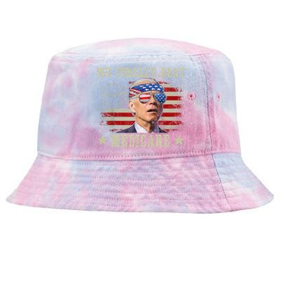 Funny Anti Joe Biden We Finally Beat Medicare American Tie-Dyed Bucket Hat