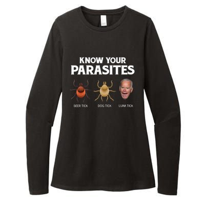 Funny Anti Joe Biden Shirts, Know Your Parasites Humor Womens CVC Long Sleeve Shirt