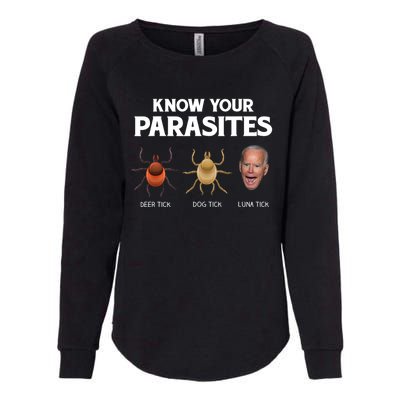 Funny Anti Joe Biden Shirts, Know Your Parasites Humor Womens California Wash Sweatshirt