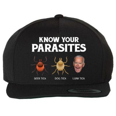 Funny Anti Joe Biden Shirts, Know Your Parasites Humor Wool Snapback Cap