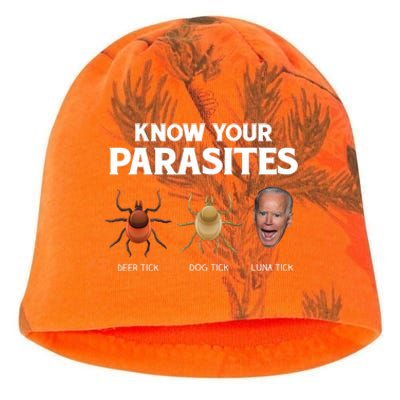 Funny Anti Joe Biden Shirts, Know Your Parasites Humor Kati - Camo Knit Beanie