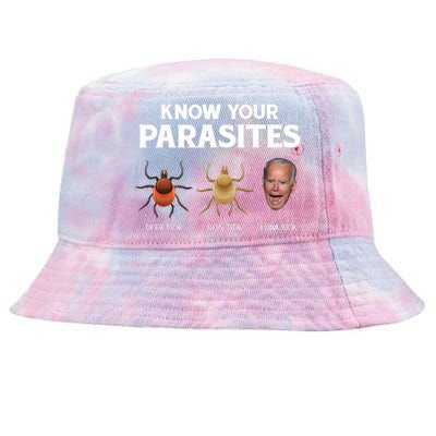 Funny Anti Joe Biden Shirts, Know Your Parasites Humor Tie-Dyed Bucket Hat