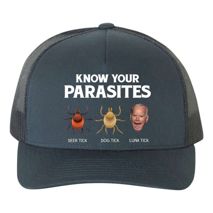 Funny Anti Joe Biden Shirts, Know Your Parasites Humor Yupoong Adult 5-Panel Trucker Hat