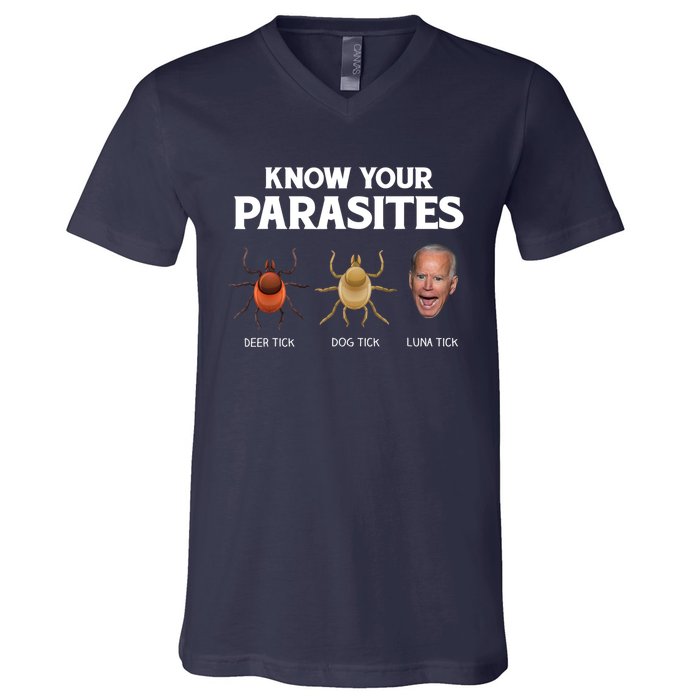 Funny Anti Joe Biden Shirts, Know Your Parasites Humor V-Neck T-Shirt