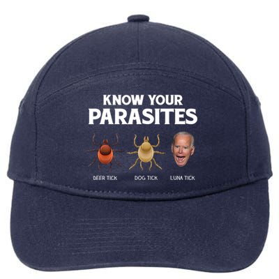 Funny Anti Joe Biden Shirts, Know Your Parasites Humor 7-Panel Snapback Hat