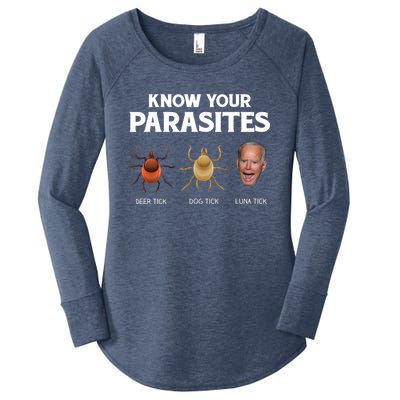 Funny Anti Joe Biden Shirts, Know Your Parasites Humor Women's Perfect Tri Tunic Long Sleeve Shirt