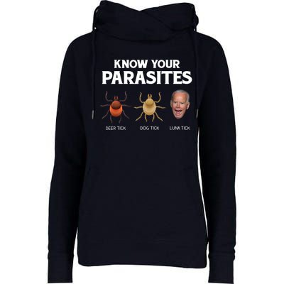 Funny Anti Joe Biden Shirts, Know Your Parasites Humor Womens Funnel Neck Pullover Hood