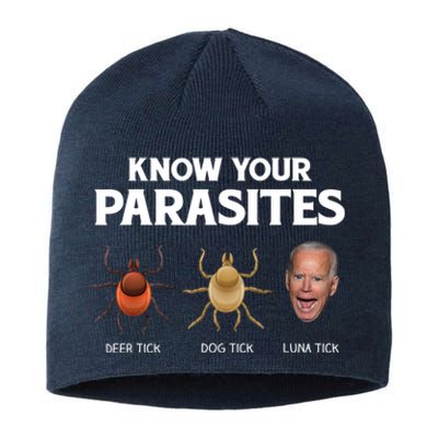 Funny Anti Joe Biden Shirts, Know Your Parasites Humor Sustainable Beanie