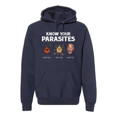 Funny Anti Joe Biden Shirts, Know Your Parasites Humor Premium Hoodie