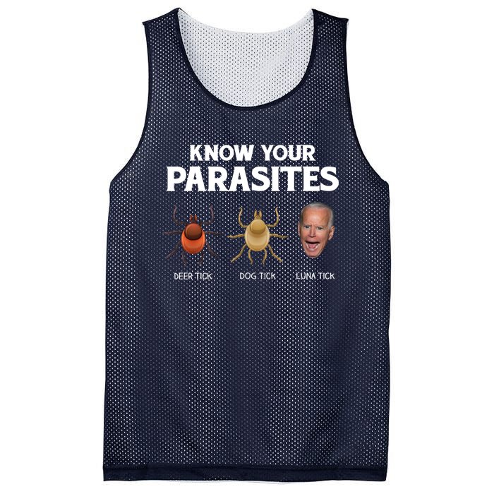 Funny Anti Joe Biden Shirts, Know Your Parasites Humor Mesh Reversible Basketball Jersey Tank