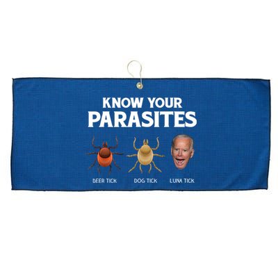 Funny Anti Joe Biden Shirts, Know Your Parasites Humor Large Microfiber Waffle Golf Towel