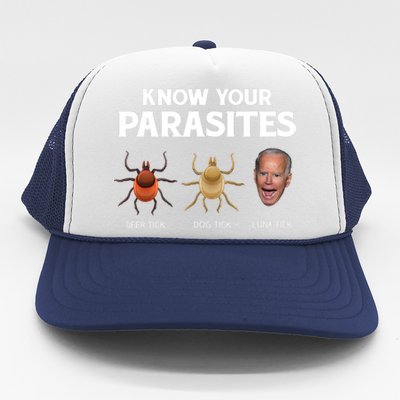 Funny Anti Joe Biden Shirts, Know Your Parasites Humor Trucker Hat