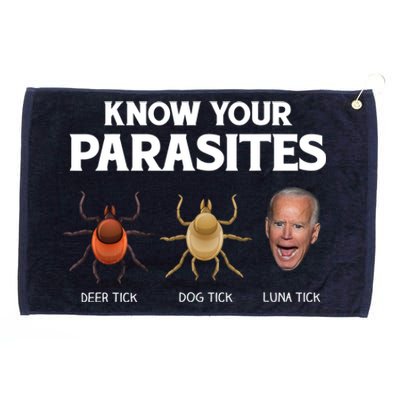 Funny Anti Joe Biden Shirts, Know Your Parasites Humor Grommeted Golf Towel