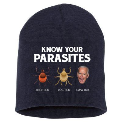 Funny Anti Joe Biden Shirts, Know Your Parasites Humor Short Acrylic Beanie