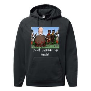 Funny Anti Joe Biden Cannibal Story About His Uncle Designed Performance Fleece Hoodie