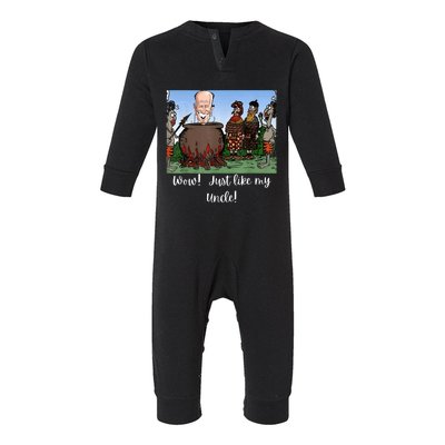 Funny Anti Joe Biden Cannibal Story About His Uncle Designed Infant Fleece One Piece