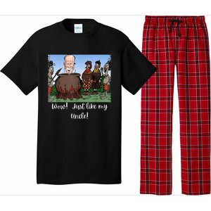 Funny Anti Joe Biden Cannibal Story About His Uncle Designed Pajama Set