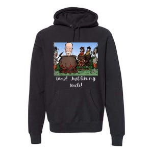 Funny Anti Joe Biden Cannibal Story About His Uncle Designed Premium Hoodie