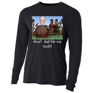 Funny Anti Joe Biden Cannibal Story About His Uncle Designed Cooling Performance Long Sleeve Crew