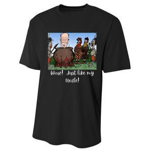 Funny Anti Joe Biden Cannibal Story About His Uncle Designed Performance Sprint T-Shirt