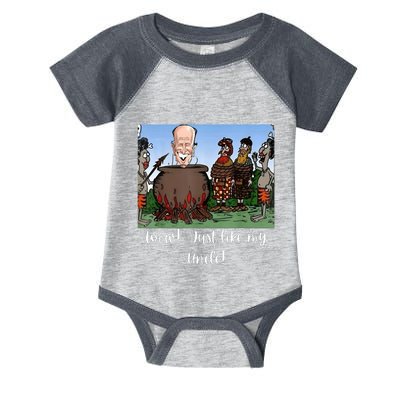 Funny Anti Joe Biden Cannibal Story About His Uncle Designed Infant Baby Jersey Bodysuit