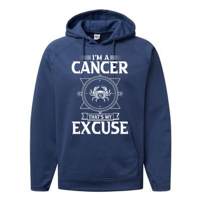 Funny Astrology June July Birthday Funny Gift Cancer Zodiac Sign Great Gift Performance Fleece Hoodie