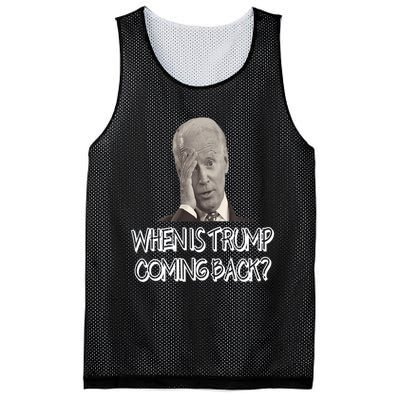 Funny Anti Joe Biden Quote When Is Donald Trump Coming Back Premium Mesh Reversible Basketball Jersey Tank