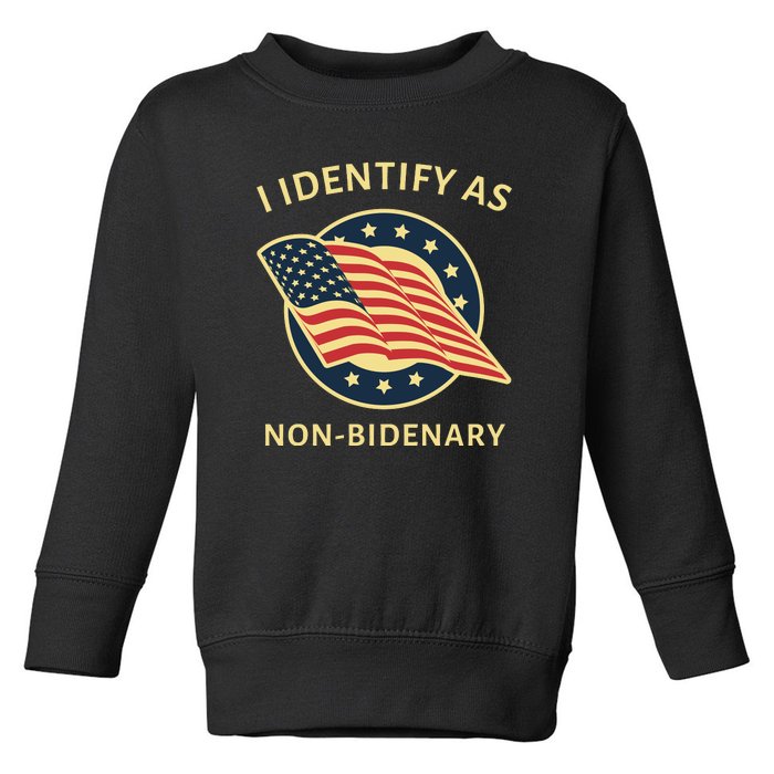 Funny Anti Joe Biden MAGA Conservative Non Bidenary Toddler Sweatshirt