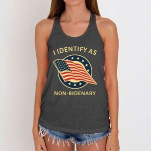 Funny Anti Joe Biden MAGA Conservative Non Bidenary Women's Knotted Racerback Tank