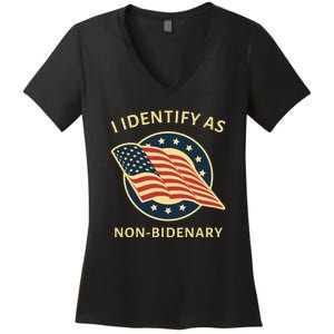 Funny Anti Joe Biden MAGA Conservative Non Bidenary Women's V-Neck T-Shirt