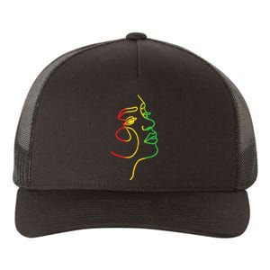 Face Abstract Juneteenth Art Back History  African Yupoong Adult 5-Panel Trucker Hat