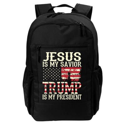 Funny American Jesus Is My Savior Trump Is My President Gift Daily Commute Backpack