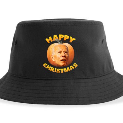 Funny Anti Joe Biden Happy Christmas Holiday Pumpkin Head Sustainable Bucket Hat