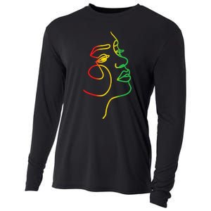 Face Abstract Juneteenth Art Back History African Cooling Performance Long Sleeve Crew