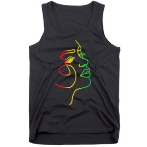 Face Abstract Juneteenth Art Back History African Tank Top