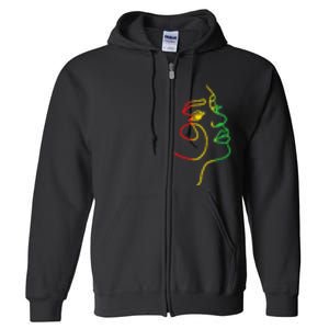 Face Abstract Juneteenth Art Back History African Full Zip Hoodie