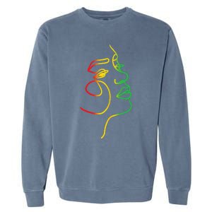 Face Abstract Juneteenth Art Back History African Garment-Dyed Sweatshirt