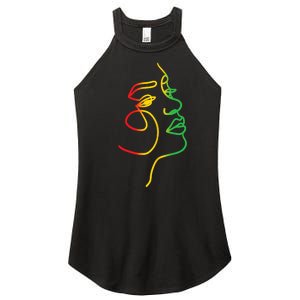 Face Abstract Juneteenth Art Back History Women African Women's Perfect Tri Rocker Tank