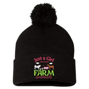 Farm Animal Just a Who Loves Farm Animals Pom Pom 12in Knit Beanie