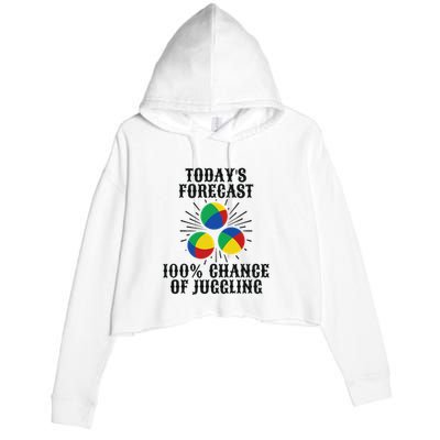 For A Juggler Funny Juggling Crop Fleece Hoodie