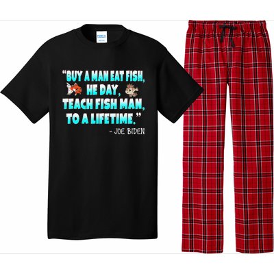 Funny Anti Joe Biden Is An Idiot Political Sarcastic Fishing Pajama Set