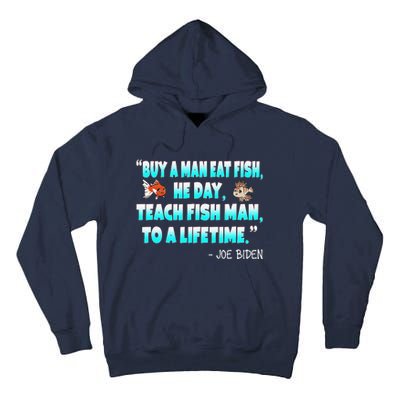 Funny Anti Joe Biden Is An Idiot Political Sarcastic Fishing Tall Hoodie