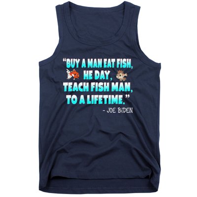 Funny Anti Joe Biden Is An Idiot Political Sarcastic Fishing Tank Top