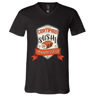Funny Asian Japan Sushi Lover Award V-Neck T-Shirt