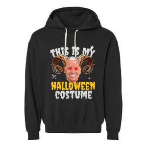 Funny Anti Joe Biden Ghost Boo Scary Spooky Season Halloween Garment-Dyed Fleece Hoodie