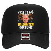 Funny Anti Joe Biden Ghost Boo Scary Spooky Season Halloween High Crown Mesh Back Trucker Hat