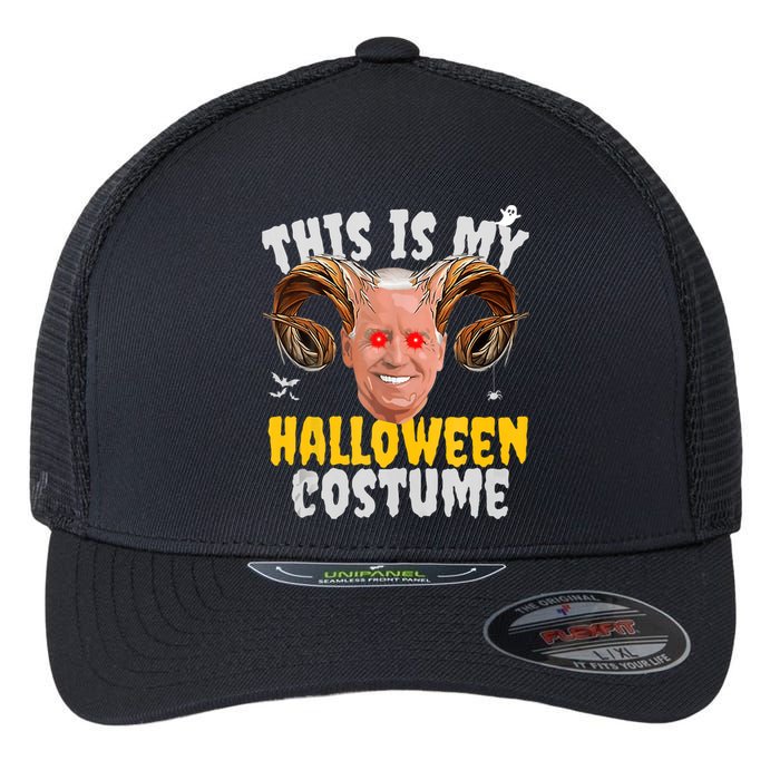 Funny Anti Joe Biden Ghost Boo Scary Spooky Season Halloween Flexfit Unipanel Trucker Cap