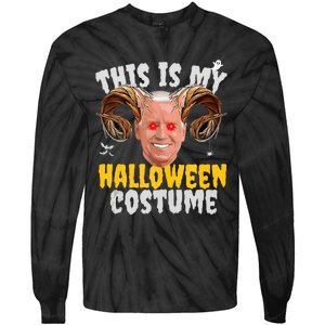 Funny Anti Joe Biden Ghost Boo Scary Spooky Season Halloween Tie-Dye Long Sleeve Shirt