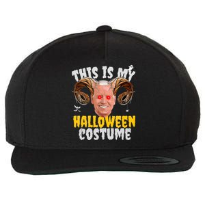 Funny Anti Joe Biden Ghost Boo Scary Spooky Season Halloween Wool Snapback Cap